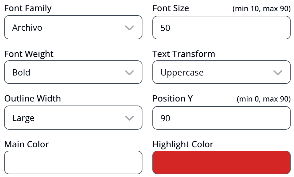 Customize Caption Styling
